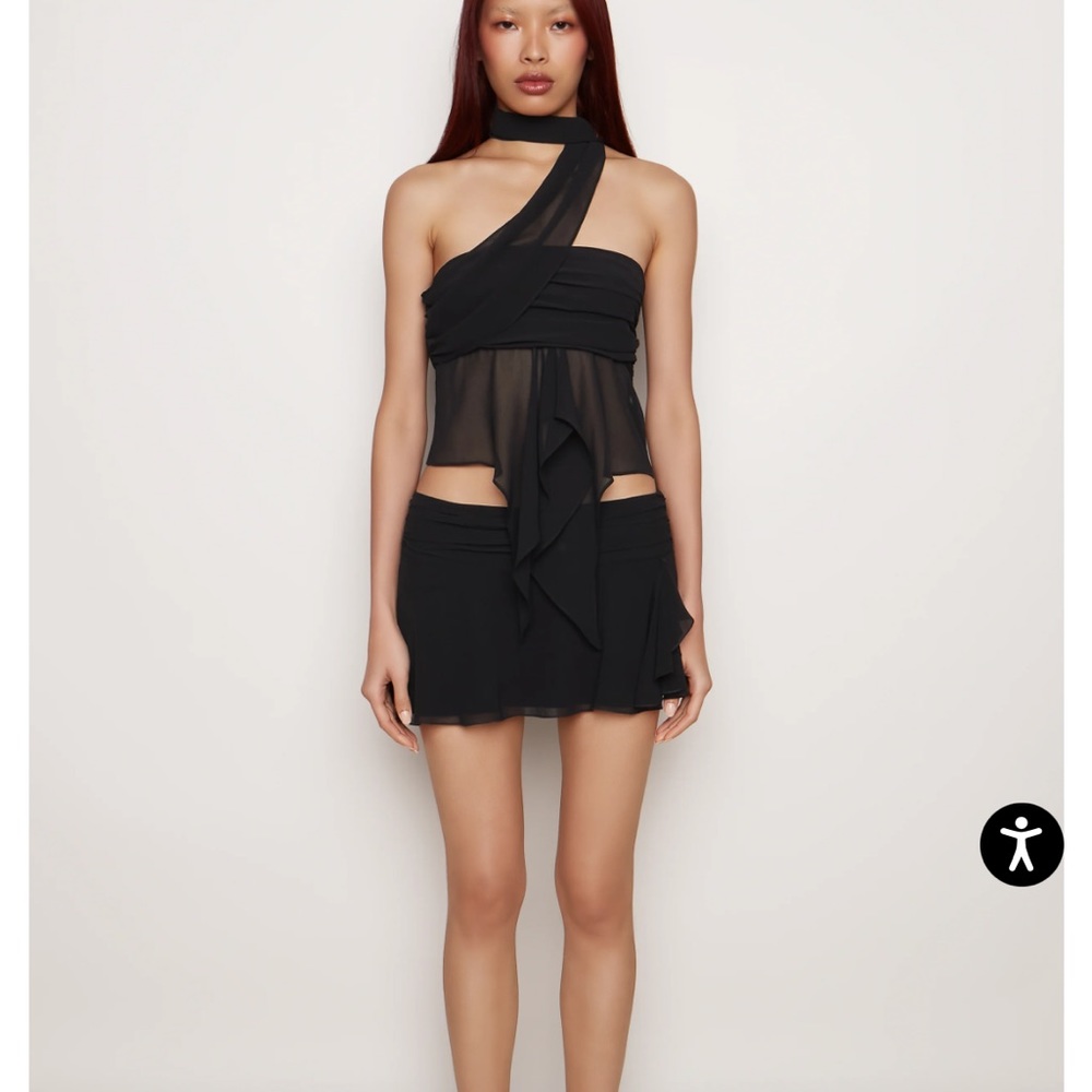 Danielle Guizio Chiffon Wrap Top XXS